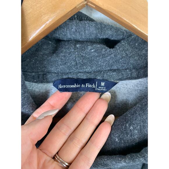 Abercrombie & Fitch Women's Cropped Hoodie Long Sleeve Gray Size Medium - Picture 3 of 5